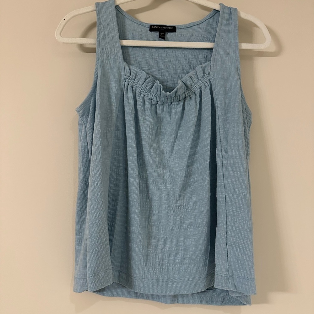 Banana Republic Blue Linen Gauze Style Tank Top